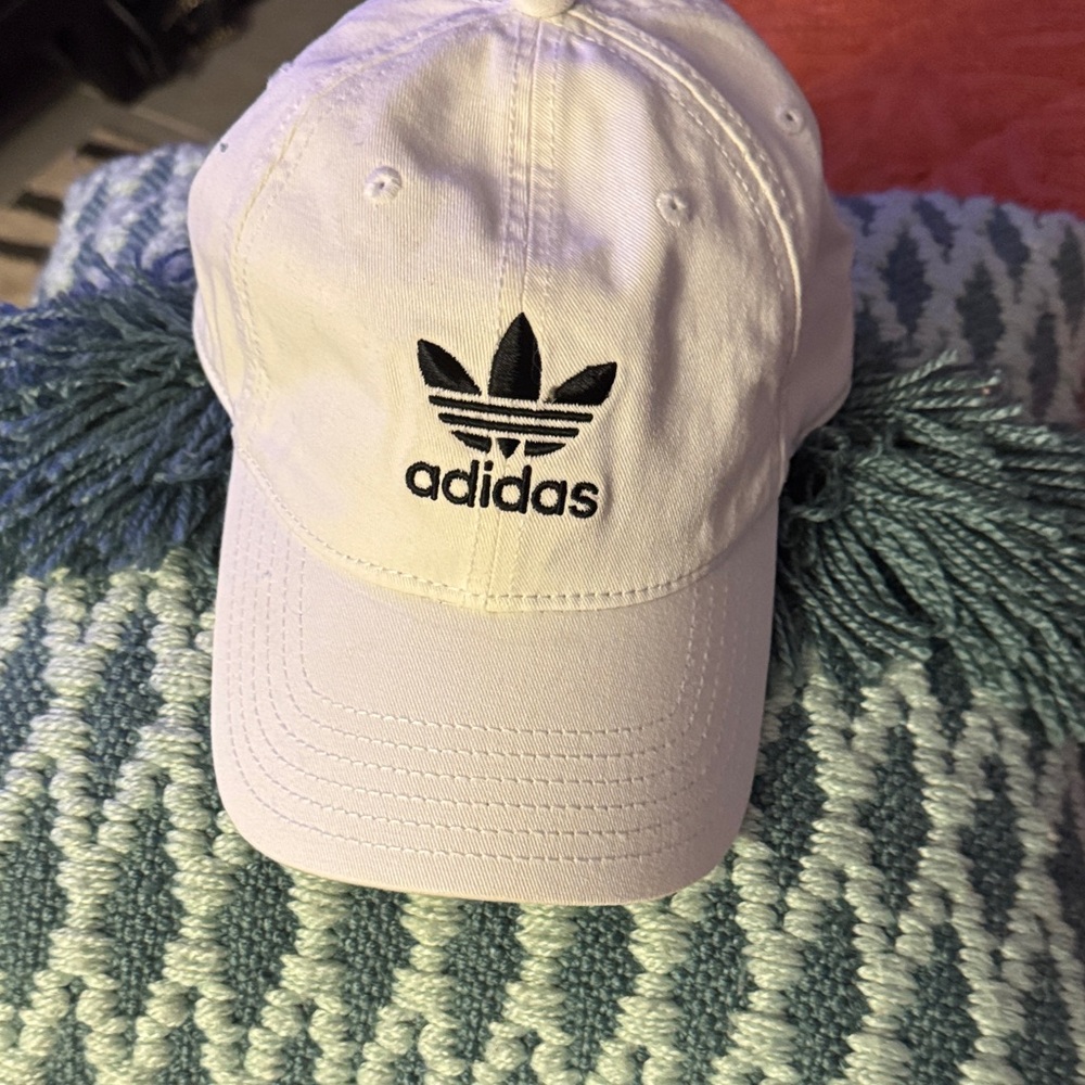 Adidas White and Black Sports Hat